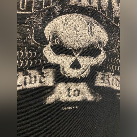 Harley Davidson skull perfectly distressed thrashed tee 2005 vintage y2k - Picture 5 of 7